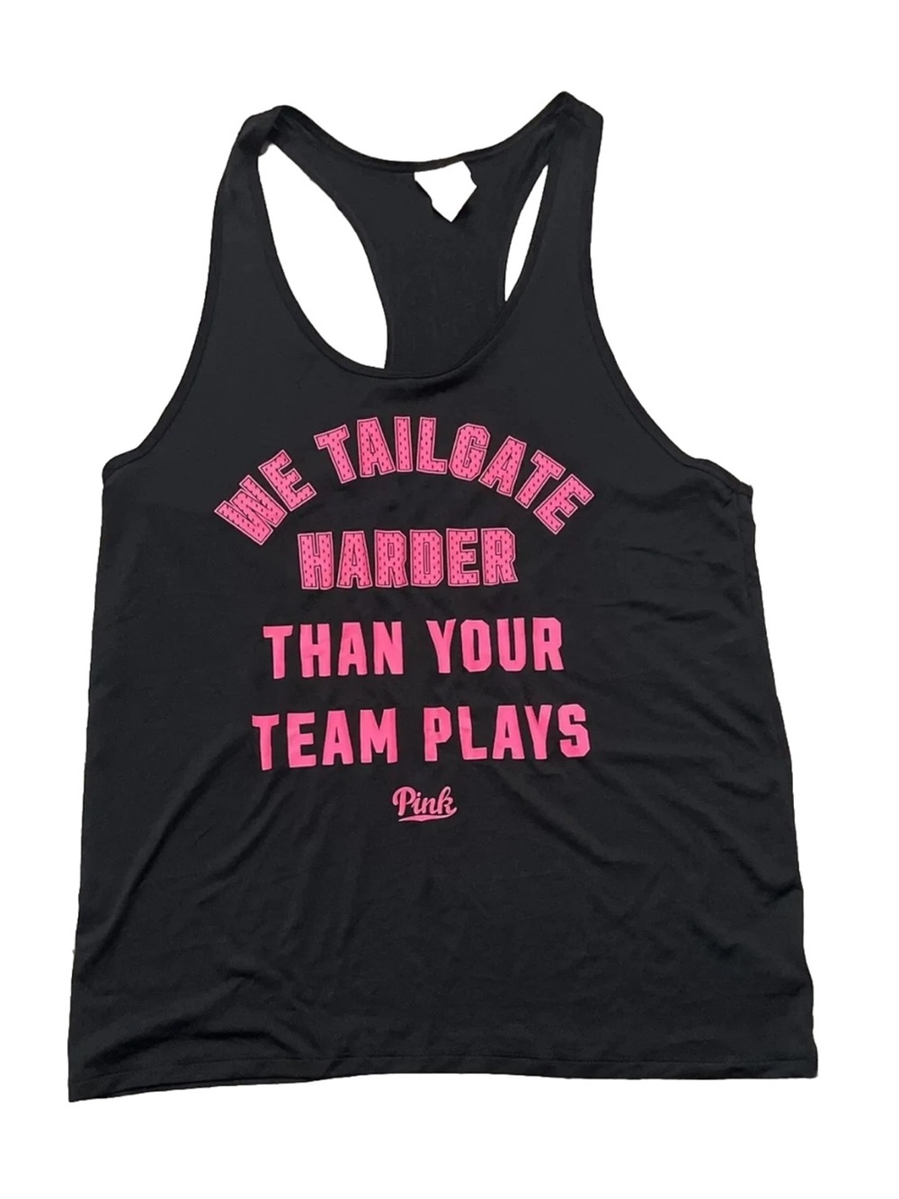 Pink by Victoria's Secret Racerback Tank Top Womens Small Black and Pink